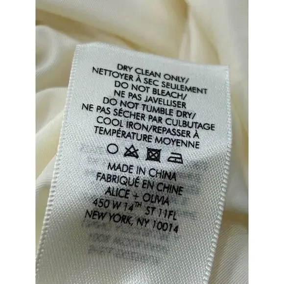 NWT Alice + Olivia Women's Suellen Twist Neck Halter Midi Dress Ecru‎ Size 6 - Picture 12 of 15